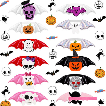 50PCS Halloween Decorate Dog Bowtie Wings Dog Bow Tie Skull Pumpkin Grooming Cat Bowknot Puppy Festival Parties Petsupplies