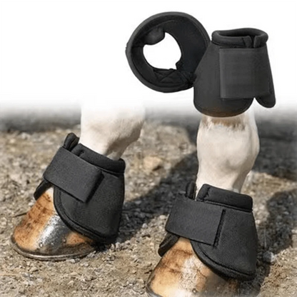 (Sold As Pairs) Horse Care Boots, Black Horse Riding Boots  Prevent  Injury, Easy To Put On/Take Off Lightweight And Durable