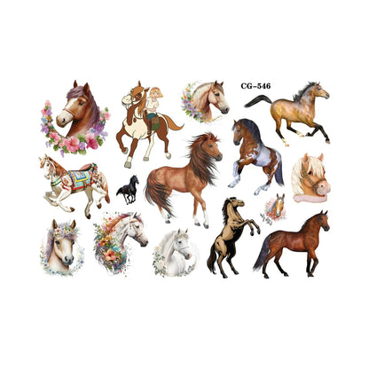 1Pcs Horse Fake Temporary Tattoos for Kids Birthday Party Supplies Favors Cute Horse Tattoos Stickers Decoration